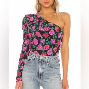 Lovers + Friends Bianca Top - Amelia Floral One Sleeve NEW SZ M‎